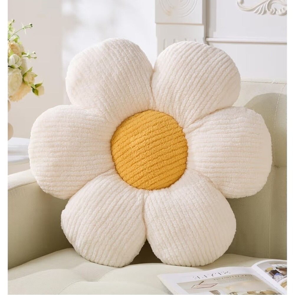 10 Pcs Flower Pillow, Cute Daisy Decorative Throw Pillow Cushion 15.75" White - Picture 3 of 6